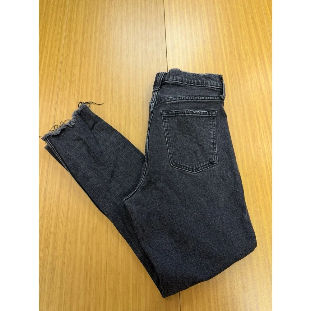 Womens Abercrombie & Fitch The Skinny High-Rise Denim Jeans Black 27/4R Distress